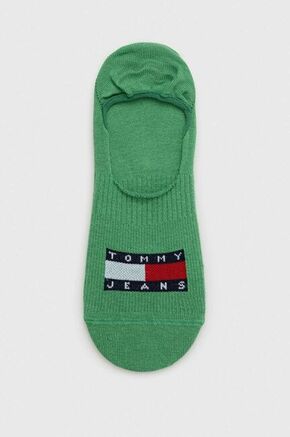Nogavice Tommy Jeans zelena barva - zelena. Kratke nogavice iz kolekcije Tommy Jeans. Model izdelan iz elastičnega materiala.