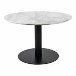 Bela/črna okrogla mizica z mizno ploščo v marmornem dekorju 70x70 cm Bolzano – House Nordic