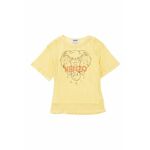 Kenzo Kids bombažna otroška majica - rumena. T-shirt otrocih iz zbirke Kenzo Kids. Model narejen iz bombažni material.