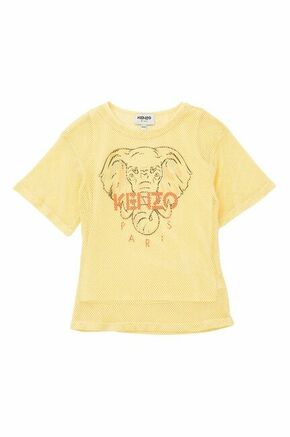 Kenzo Kids bombažna otroška majica - rumena. T-shirt otrocih iz zbirke Kenzo Kids. Model narejen iz bombažni material.