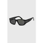 Sončna očala Tom Ford črna barva - črna. Sončna očala iz kolekcije Tom Ford. Model z enobarvnimi stekli in okvirji iz plastike. Ima filter UV 400.