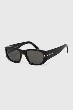 Sončna očala Tom Ford črna barva - črna. Sončna očala iz kolekcije Tom Ford. Model z enobarvnimi stekli in okvirji iz plastike. Ima filter UV 400.