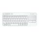 Logitech K400 Plus brezžična tipkovnica, USB, bela/črna