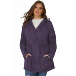 Purple Plus Size Pocket Parka Jacket 33132