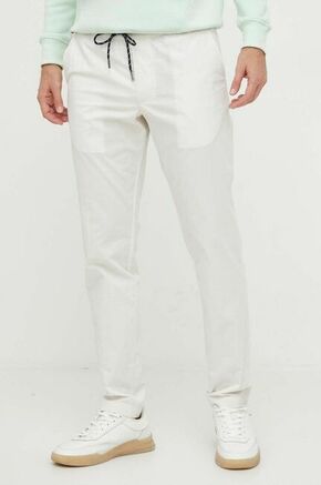 Bombažne hlače Tommy Hilfiger bela barva - bela. Hlače iz kolekcije Tommy Hilfiger. Model izdelan iz enobarvne tkanine. Bombažen