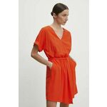 Krilo z lanom Answear Lab oranžna barva - oranžna. Lahkotna obleka iz kolekcije Answear Lab. Model izdelan iz enobarvne tkanine. Kolekcija je na voljo izključno na Answear.Si.