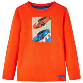 VidaXL Otroška majica z dolgimi rokavi živo oranžna 128