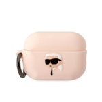 Karl Lagerfeld airpods pro 2 cover roza/pink silikon karl head 3d