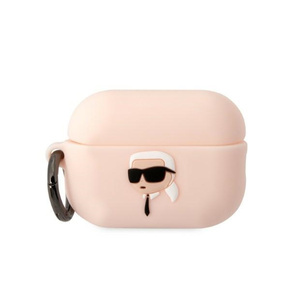 Karl Lagerfeld airpods pro 2 cover roza/pink silikon karl head 3d