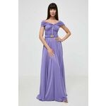 Obleka Elisabetta Franchi vijolična barva, AB61642E2 - vijolična. Obleka iz kolekcije Elisabetta Franchi. Model izdelan iz tanke, elastične pletenine. Izrazit model za posebne priložnosti.