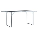 vidaXL Zložljiva miza za kampiranje siva iz aluminija 180x60 cm