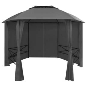 Shumee Vrtni šotor/paviljon z zavesami šestkoten 360x265 cm