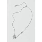 Ogrlica Guess - srebrna. Ogrlica iz kolekcije Guess. Model z okrasnimi kristali izdelan iz nerjavnega jekla.