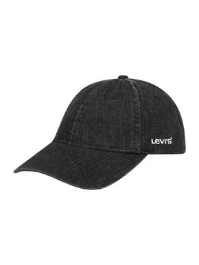 Bombažna bejzbolska kapa Levi's črna barva - črna. Kapa s šiltom vrste baseball iz kolekcije Levi's. Model izdelan iz jeansa.