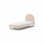 Rožnata oblazinjena postelja z letvenim dnom 90x200 cm MOON – Vipack