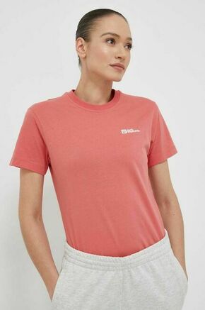Bombažna kratka majica Jack Wolfskin roza barva - roza. Lahkotna kratka majica iz kolekcije Jack Wolfskin. Model izdelan iz tanke
