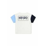Otroška bombažna kratka majica Kenzo Kids bela barva - bela. Otroške kratka majica iz kolekcije Kenzo Kids, izdelana iz tanke, elastične pletenine. Model iz izjemno udobne bombažne tkanine, ki je zračna.