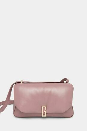 Usnjena torbica Guess ALIZEE roza barva