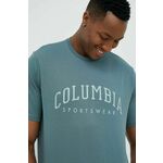 Bombažna kratka majica Columbia zelena barva - zelena. Kratka majica iz kolekcije Columbia. Model izdelan iz pletenine s potiskom.