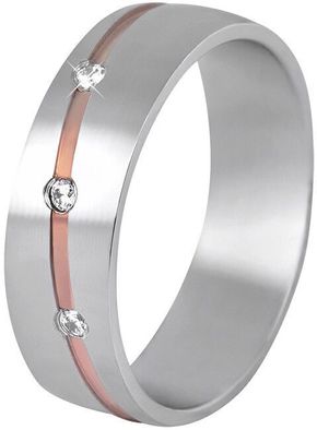 Beneto Ženski dvodelni poročni prstan iz jekla SPD07 (Obseg 51 mm)