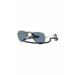 Otroška sončna očala Ray-Ban JUNIOR AVIATOR 0RJ9506S - modra. Otroška sončna očala iz kolekcije Ray-Ban. Model z enobarvnimi stekli in okvirji iz kovine. Ima filter UV 400.