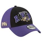 Baltimore Ravens New Era 39THIRTY 2019 NFL Official Sideline Home 1996s kapa, velikost M/L
