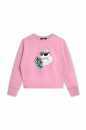 Otroški pulover Karl Lagerfeld roza barva - roza. Otroški pulover iz kolekcije Karl Lagerfeld