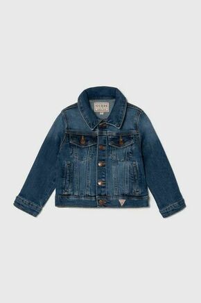 Otroška jeans jakna Guess - modra. Otroški jakna iz kolekcije Guess. Prehoden model