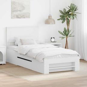 Vidaxl Konstrukcija postelje Bela 90 x 200 cm Konstruiran les