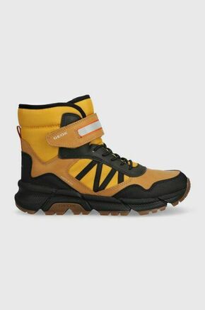 Otroški zimski škornji Geox J36LCD 0MEFU J FLEXYPER PLUS rumena barva - rumena. Zimski čevlji iz kolekcije Geox. Podloženi model izdelan iz kombinacije tekstilnega in sintetičnega materiala. Model s povečano vodoodpornostjo.