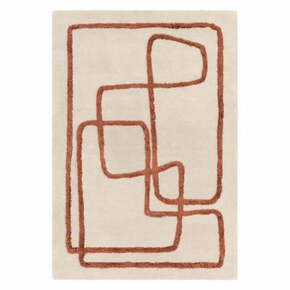 Opečnato oranžna/kremno bela ročno tkana volnena preproga 120x170 cm Matrix – Asiatic Carpets