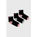 Otroške nogavice Skechers 3-pack bela barva - črna. Otroški Visoke nogavice iz kolekcije Skechers. Model izdelan iz elastičnega, vzorčastega materiala. V kompletu so trije pari. Izjemno udobna tkanina z visoko vsebnostjo bombaža.