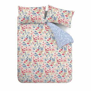 Modra/rožnata enojna bombažna posteljnina 135x200 cm Olivia Floral – Bianca