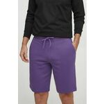 Bombažne kratke hlače United Colors of Benetton vijolična barva - vijolična. Kratke hlače iz kolekcije United Colors of Benetton. Model izdelan iz prožnega materiala, ki zagotavlja udobje in svobodo gibanja. Model iz zračne bombažne tkanine.