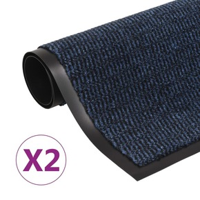 VidaXL Protiprašni predpražniki 2 x pravokotni taftani 90x150 cm modri