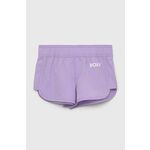 Otroške kopalne kratke hlače Roxy vijolična barva - vijolična. Otroški Kratke hlače za kopanje iz kolekcije Roxy. Model izdelan iz enobarvnega materiala. Lahek material, namenjen za toplejše letne čase.