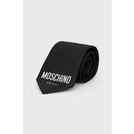 Kravata Moschino črna barva - črna. Kravata iz kolekcije Moschino. Model izdelan iz enobarvne, svilene tkanine.