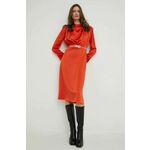 Obleka Answear Lab rdeča barva - rdeča. Obleka iz kolekcije Answear Lab. Nabran model izdelan iz enobarvne tkanine.