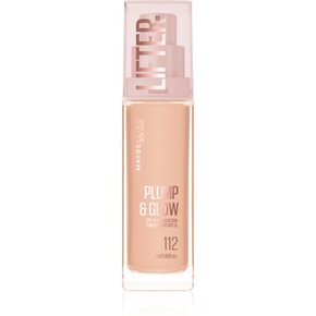 MAYBELLINE NEW YORK Lifter Plump & Glow posvetlitveni tekoči puder za naraven videz odtenek 112 30 ml