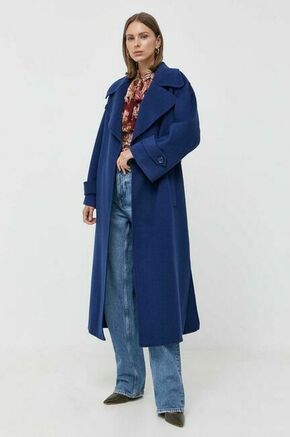 Volnen plašč Luisa Spagnoli - modra. Plašč iz kolekcije Luisa Spagnoli. Nepodložen model