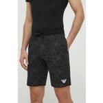 Bombažne kratke hlače Emporio Armani Underwear črna barva, 111004 4R566 - črna. Kratke hlače iz kolekcije Emporio Armani Underwear. Model izdelan iz vzorčaste pletenine. Model iz izjemno udobne bombažne tkanine.