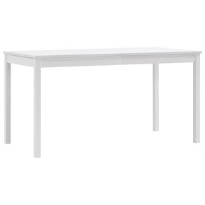 Greatstore Jedilna miza bela 140x70x73 cm borovina