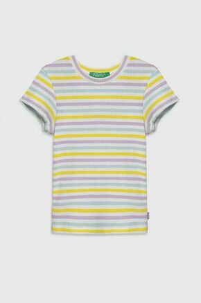 Otroška kratka majica United Colors of Benetton - pisana. Otroške kratka majica iz kolekcije United Colors of Benetton. Model izdelan iz tanke