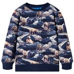 vidaXL Otroški pulover s potiskom medvedkov mornarsko modra 92