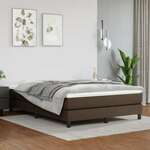 vidaXL Box spring postelja z vzmetnico rjav 140x200 cm umetno usnje