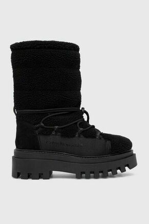 Snežke Calvin Klein Jeans FLATFORM SNOW BOOT SHERPA WN črna barva