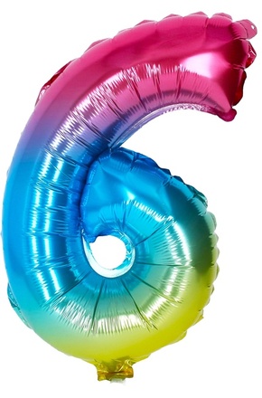 WEBHIDDENBRAND Napihljiv balon - številka 6 mavrica