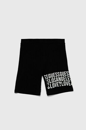 Otroške kratke hlače Guess - črna. Otroško kratke hlače iz kolekcije Guess. Model izdelan iz pletenini.
