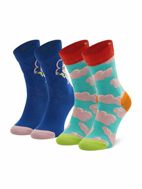 Happy Socks Set 2 parov otroških visokih nogavic KCLO02-6300 Pisana