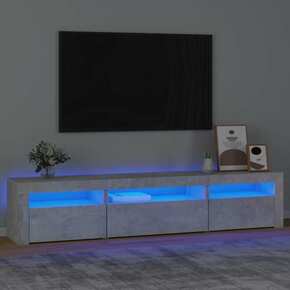 VidaXL TV omarica z LED lučkami betonsko siva 195x35x40 cm